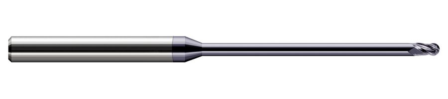 Picture of Harvey Tool 970778-C3 .078 Ball Carbide Stb FL 18x RCH EM, AlTiN End Mill Standard Flute Standard Helix Carbide AlTiN Single End Ball NoseBall